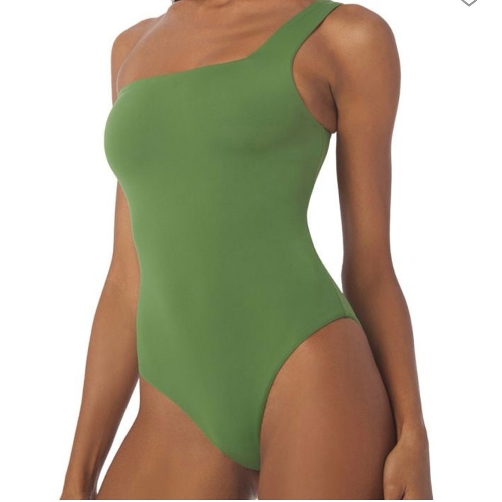 WeWoreWhat One Shoulder One-Piece Court Green Medium NWT